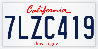 CA license plate 7LZC419
