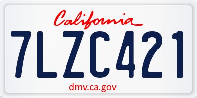 CA license plate 7LZC421