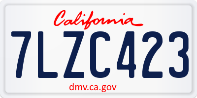 CA license plate 7LZC423