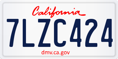 CA license plate 7LZC424