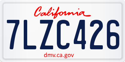 CA license plate 7LZC426