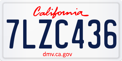 CA license plate 7LZC436