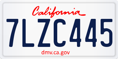CA license plate 7LZC445