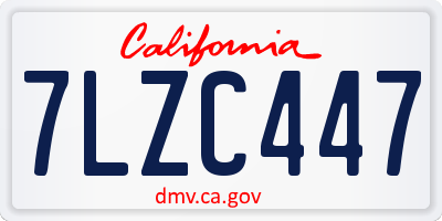 CA license plate 7LZC447