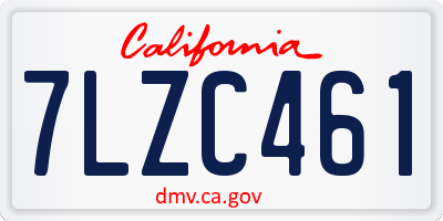 CA license plate 7LZC461