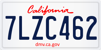CA license plate 7LZC462