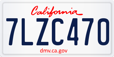 CA license plate 7LZC470