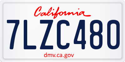 CA license plate 7LZC480