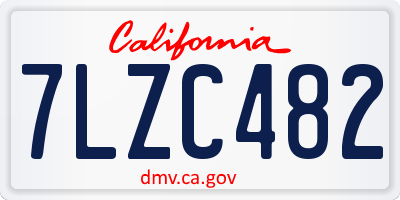 CA license plate 7LZC482