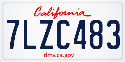 CA license plate 7LZC483