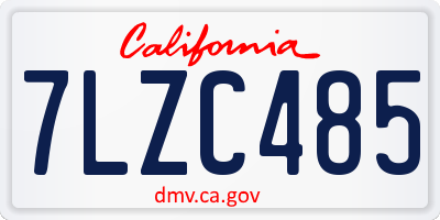 CA license plate 7LZC485