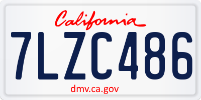 CA license plate 7LZC486