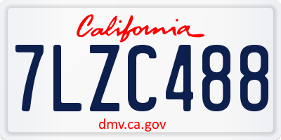 CA license plate 7LZC488