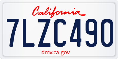CA license plate 7LZC490