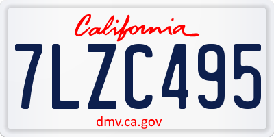 CA license plate 7LZC495