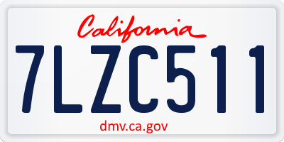 CA license plate 7LZC511