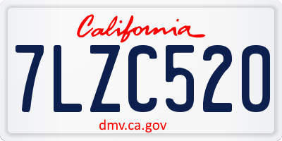 CA license plate 7LZC520