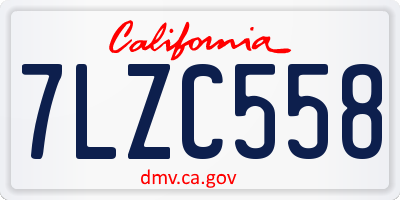 CA license plate 7LZC558