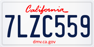 CA license plate 7LZC559