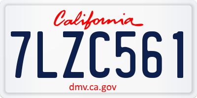 CA license plate 7LZC561