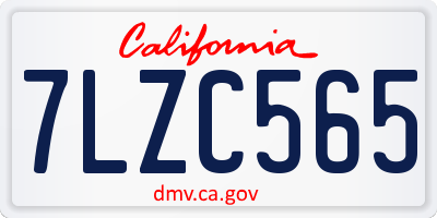 CA license plate 7LZC565