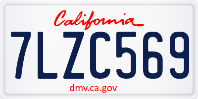 CA license plate 7LZC569
