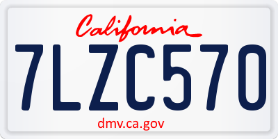 CA license plate 7LZC570