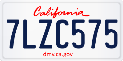 CA license plate 7LZC575