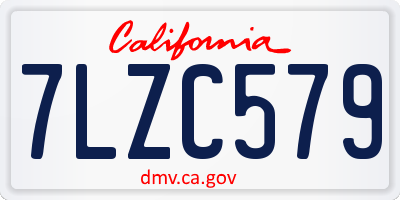 CA license plate 7LZC579
