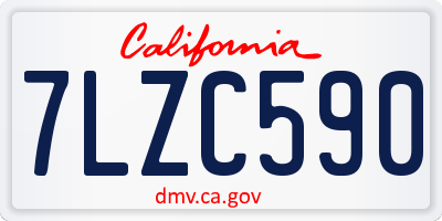 CA license plate 7LZC590