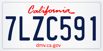 CA license plate 7LZC591