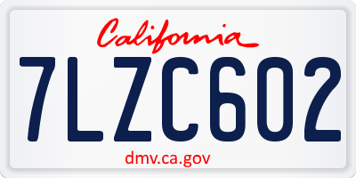 CA license plate 7LZC602