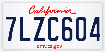 CA license plate 7LZC604