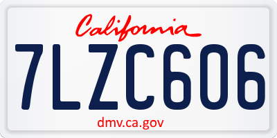 CA license plate 7LZC606