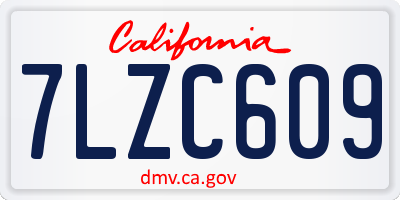 CA license plate 7LZC609