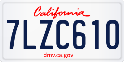 CA license plate 7LZC610
