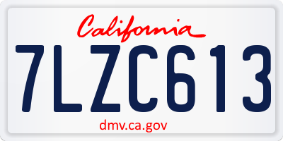 CA license plate 7LZC613