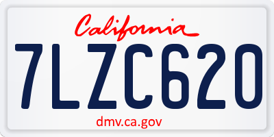 CA license plate 7LZC620