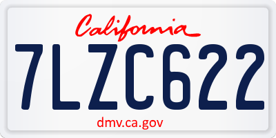 CA license plate 7LZC622