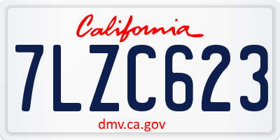 CA license plate 7LZC623