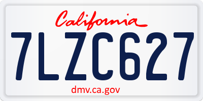 CA license plate 7LZC627