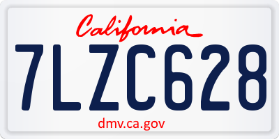 CA license plate 7LZC628