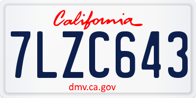 CA license plate 7LZC643