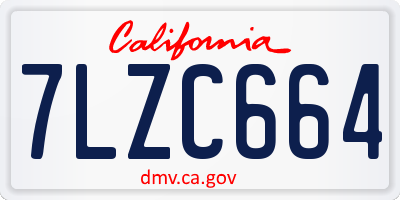 CA license plate 7LZC664