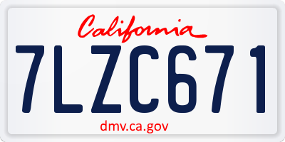 CA license plate 7LZC671