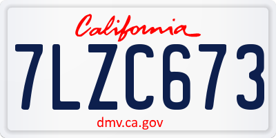 CA license plate 7LZC673