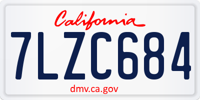 CA license plate 7LZC684