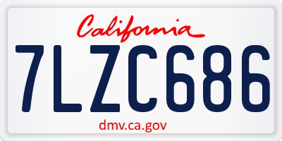 CA license plate 7LZC686