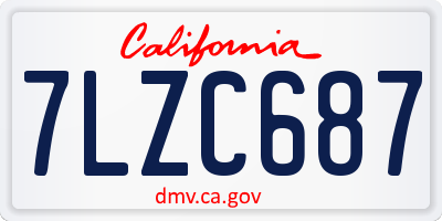 CA license plate 7LZC687