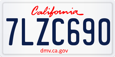 CA license plate 7LZC690